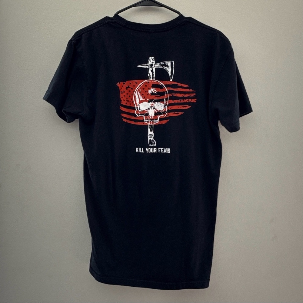 NFQ “Kill Your Fears” Black and Red Motivational Graphic Men's T-Shirt (Medium)
